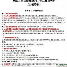 人力资源HR管理师通关复习宝典（一级二级三级PPT课件+思维导图+复习重点+历年真题）