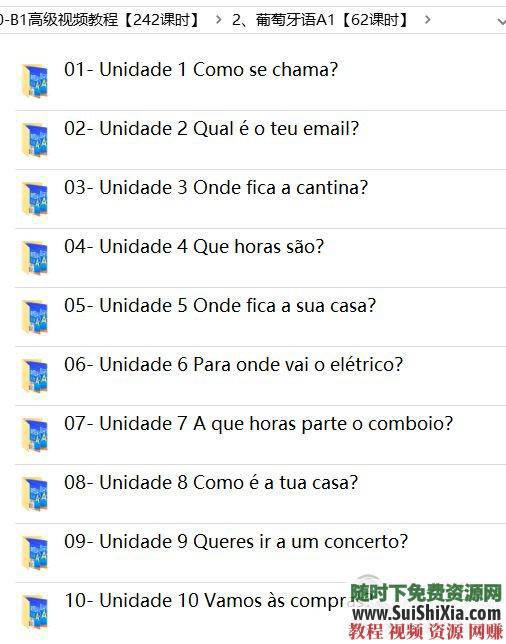 零基础入门0-A1-A2-B1高级视频教程葡萄牙语+47G葡语资料  最强干货，没有之一！葡萄牙语零基础入门0-A1-A2-B1高级视频教程+47G葡语资料赠品 第6张