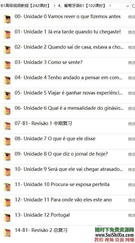 零基础入门0-A1-A2-B1高级视频教程葡萄牙语+47G葡语资料  最强干货，没有之一！葡萄牙语零基础入门0-A1-A2-B1高级视频教程+47G葡语资料赠品 第8张