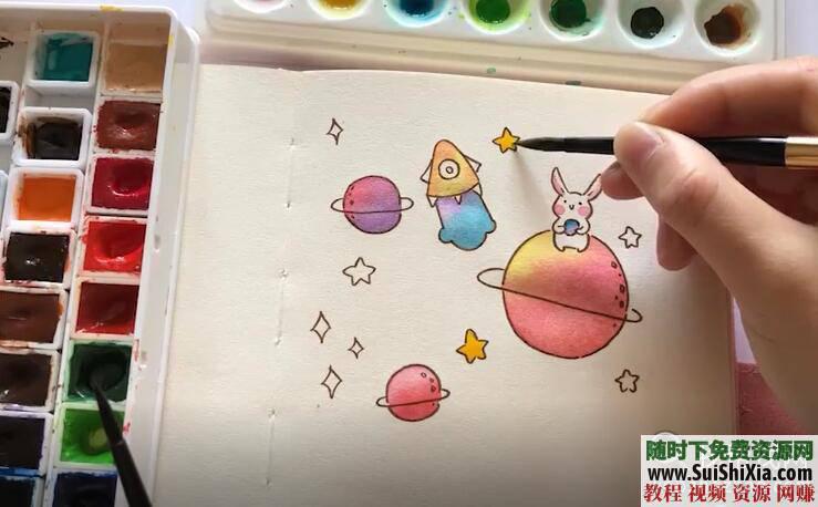 大量PDF手绘电子书籍 手账素材和可打印贴纸若干  超全高逼格手帐绘制视频教程88G 88G超全高逼格手帐绘制视频教程+大量PDF手绘电子书籍+手账素材和可打印贴纸若干 电子书 第18张