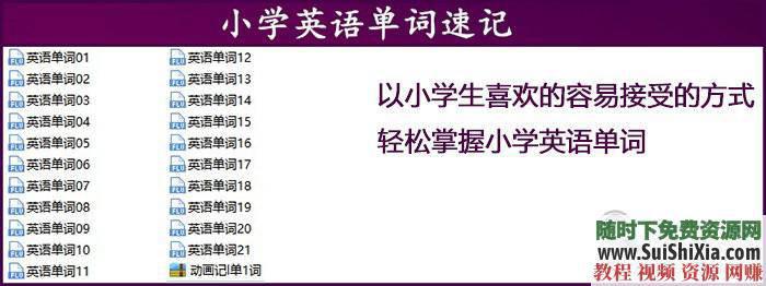 幼儿小学初中高中大学等词汇  超速记单词动画视频MP4教程，含PDF 过目不忘超速记单词动画视频MP4教程，含幼儿小学初中高中大学等词汇PDF 英语学习 第4张