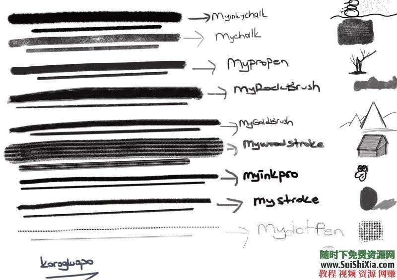 procreate笔刷带预览图 ipad 绘画素材之极品3000 4.5G  绘画素材之极品3000+procreate笔刷带预览图打包4.5G 第14张