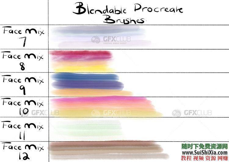 procreate笔刷带预览图 ipad 绘画素材之极品3000 4.5G  绘画素材之极品3000+procreate笔刷带预览图打包4.5G 第15张