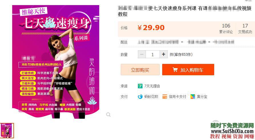 维密天使极速塑型健身美体瑜伽私教多套课程组合  完美身材必备 【某宝重金购买系列】完美身材必备！多套维密天使极速塑型健身美体瑜伽私教课程组合 第7张