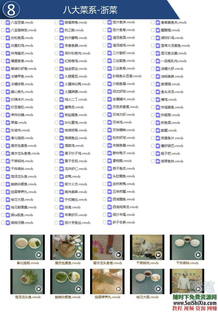 浙-粤-湘-苏-闽-鲁-徽-川菜 厨师烹饪做菜技巧 视频教程  厨师烹饪做菜技巧浙-粤-湘-苏-闽-鲁-徽-川菜视频教程下载 第7张