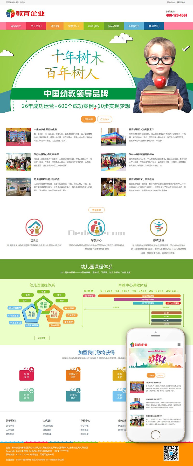 幼儿幼教教育类企业响应式织梦模板(自适应手机端) 第2张 幼儿幼教教育类企业响应式织梦模板(自适应手机端) 第2张